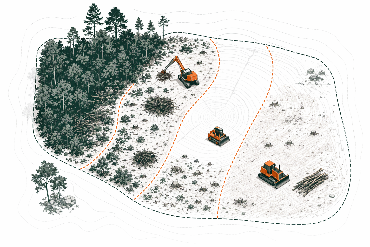Illustration for Lot and land clearing