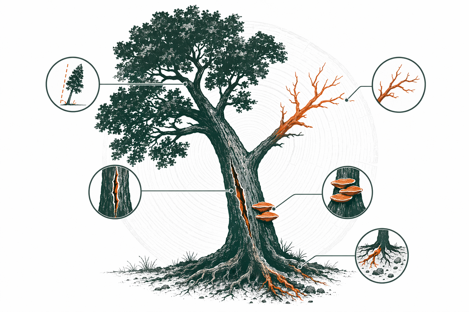 Illustration for How to tell if a tree is dangerous