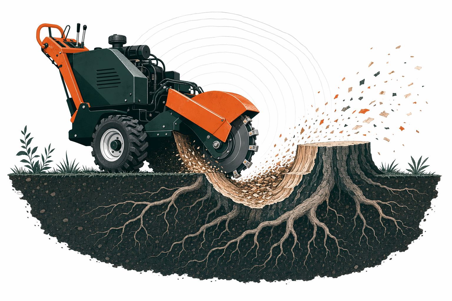 Illustration for Stump grinding and removal