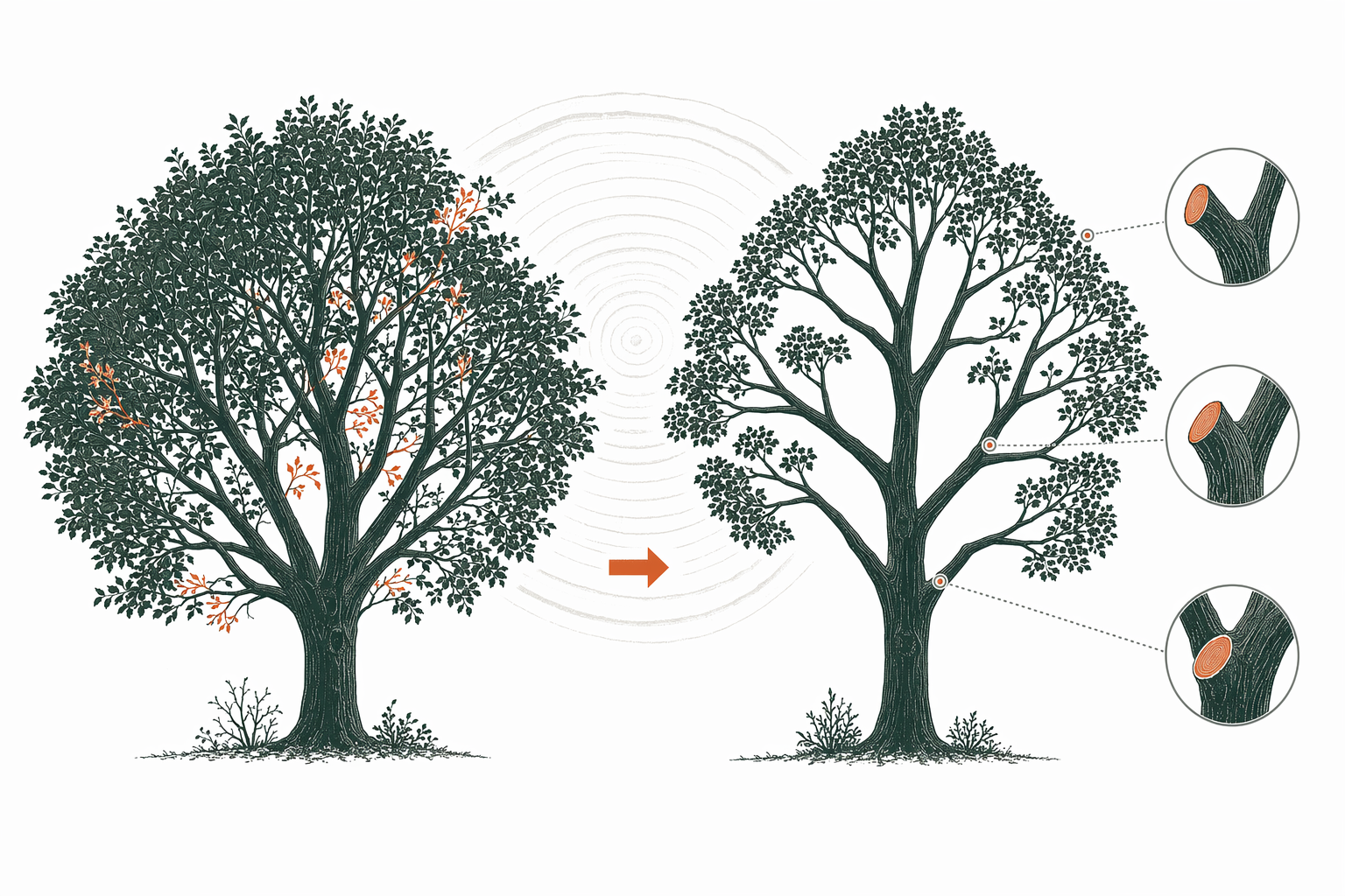 Illustration for Tree trimming and pruning